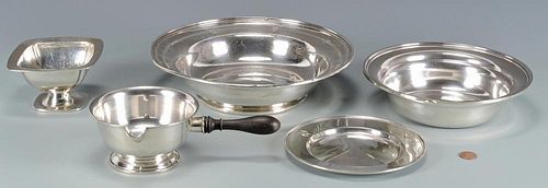 5 ITEMS STERLING SERVING PCS INCL