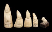 (5) IVORY WALRUS TUSK INUIT SC