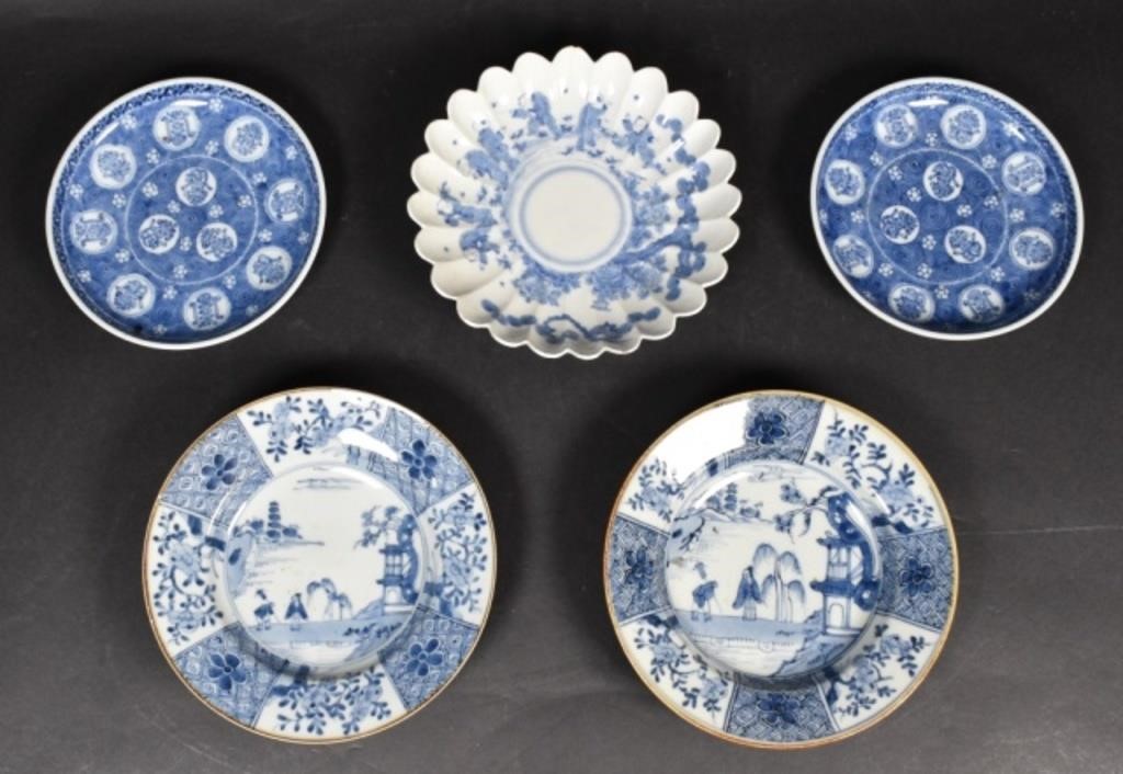 5 JAPANESE ARITA BOWLS AND