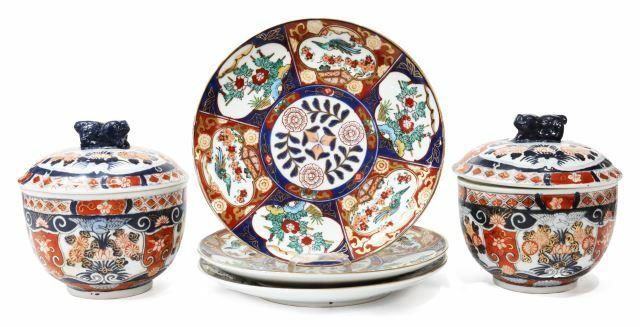 (5) JAPANESE IMARI PALETTE PLATES &