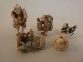 5 JAPANESE NETSUKES - MONKEYSL