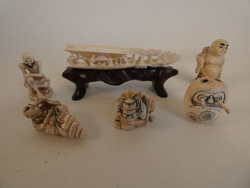 5 JAPANESE NETSUKESLot 5 assorted
