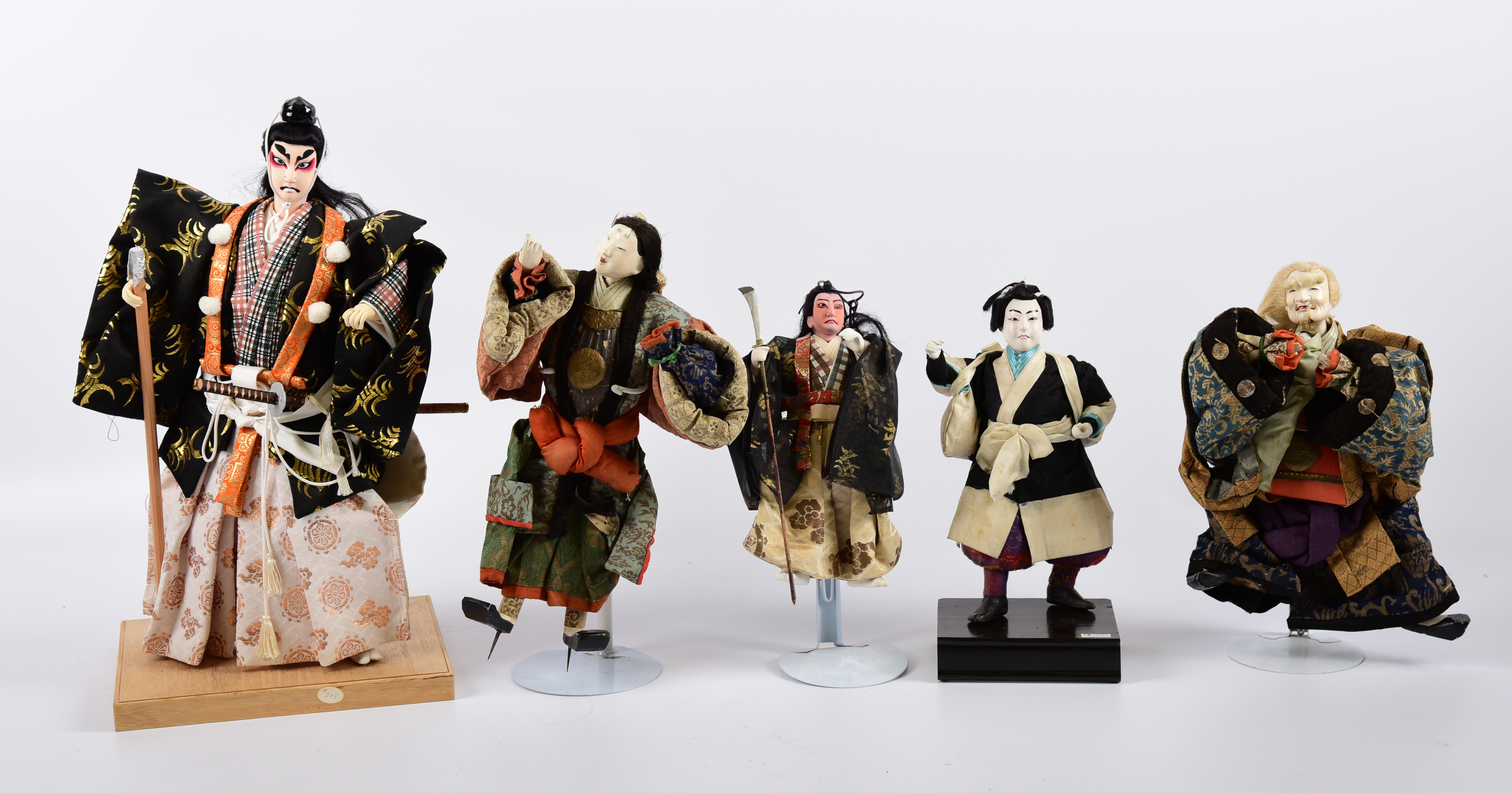 (5) Japanese warrior figures,