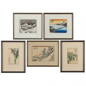 5 JAPANESE WOODBLOCK PRINTS HI