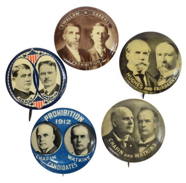 (5) JUGATES, 1912 PROHIBITION PARTY