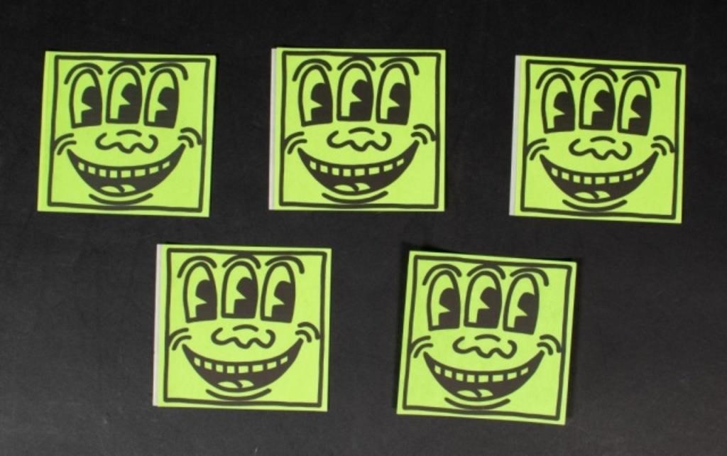5 KEITH HARING 3 EYED FACE ORIGINAL