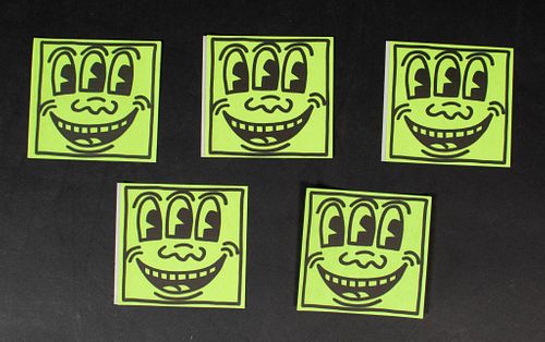 5 KEITH HARING 3 EYED FACE ORIGINAL