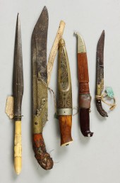 5 Knives/daggers Left to right