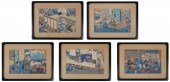 (5) KUNISADA, WOODBLOCK PRINTS