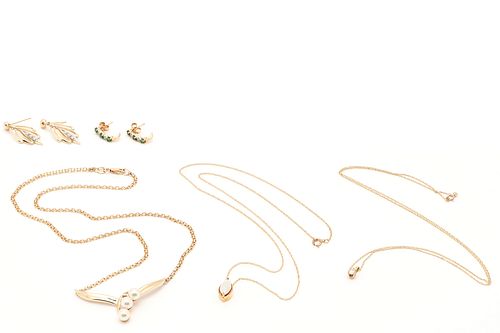 5 LADIES' GOLD & GEMSTONE JEWELRY