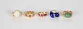 (5) LADIES GOLD & GEMSTONE RIN