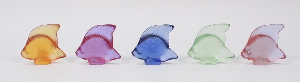 5 LALIQUE CRYSTAL FISH FIGURINES5