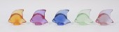 5 LALIQUE CRYSTAL FISH FIGURIN