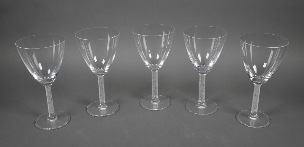 (5) LALIQUE CRYSTAL PHALSBOURG WINE
