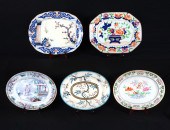 5 LARGE ENGLISH CHINOISERIE SE