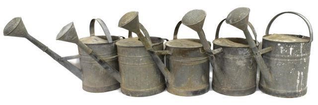 (5) LARGE VINTAGE GALVANIZED