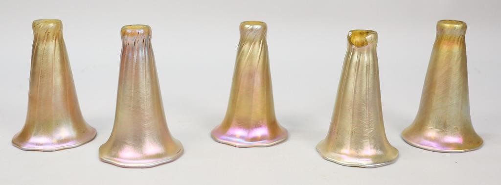 5 L.C. TIFFANY FAVRILE GLASS