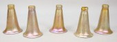 5 L.C. TIFFANY FAVRILE GLASS S