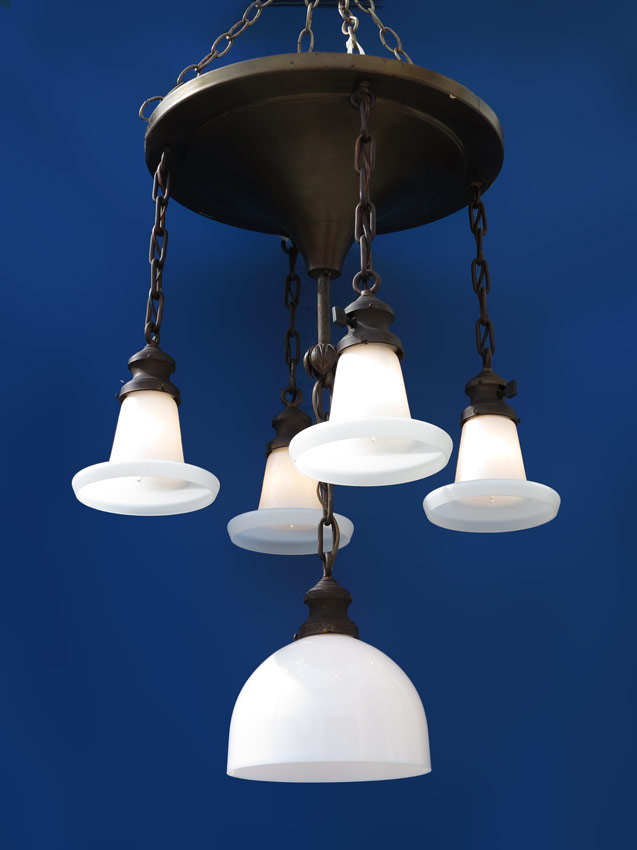 5 LIGHT HANGING LAMP WITH CAMEO