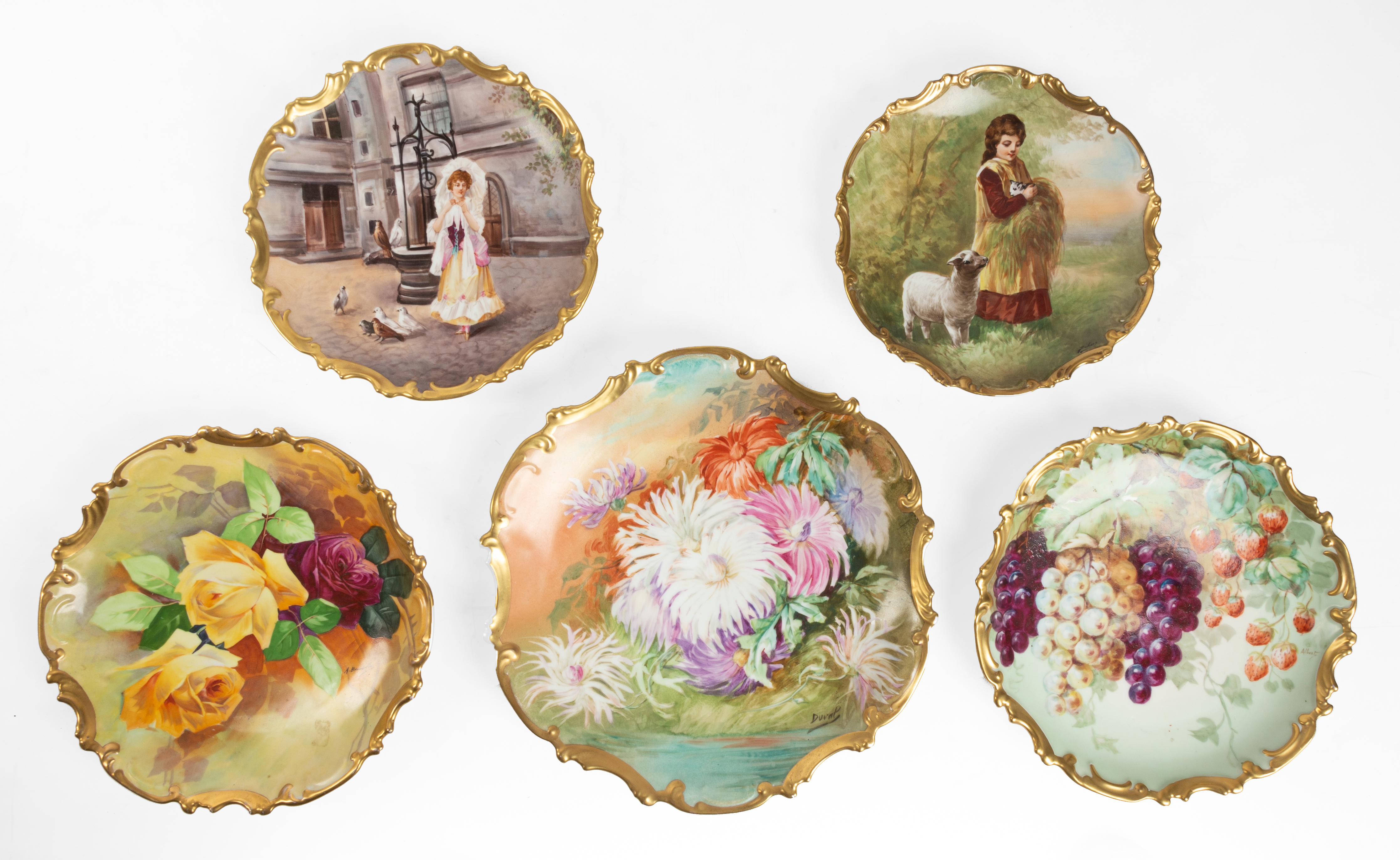 (5) LIMOGES HAND PAINTED