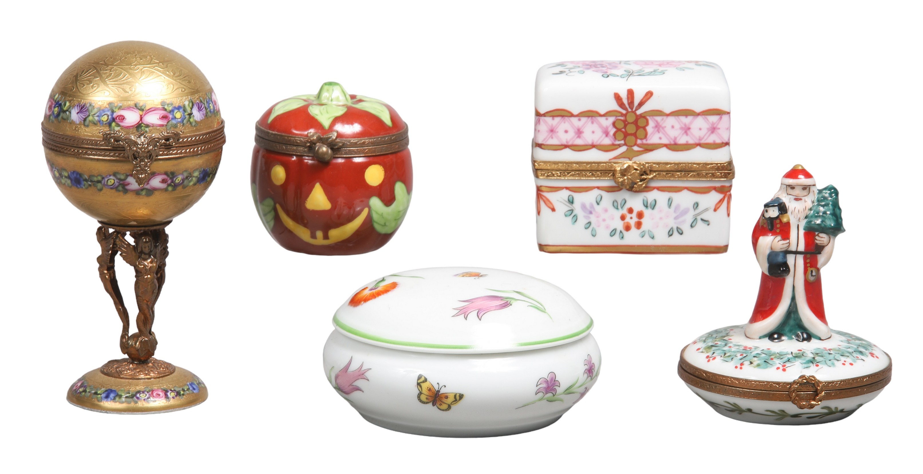 (5) Limoges porcelain trinket
