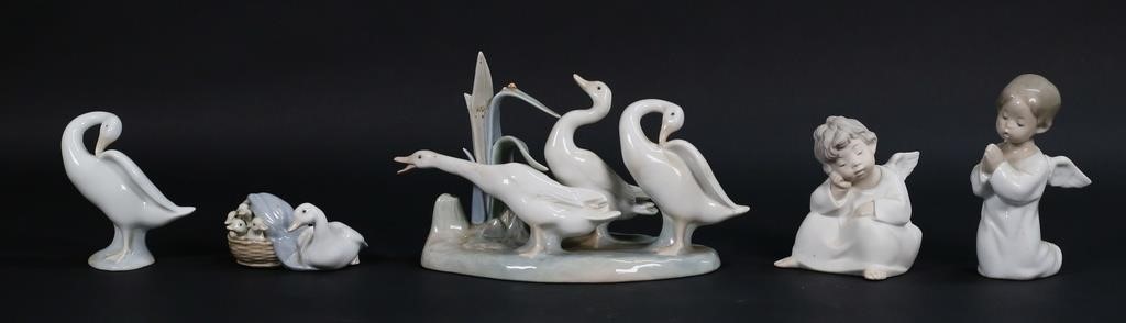 5 LLADRO PORCELAIN FIGURINES ANGELS