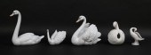 5 LLADRO PORCELAIN SWAN & DUCK