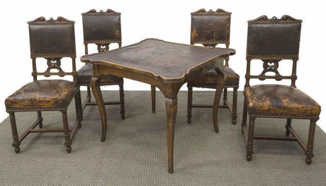 (5) LOUIS XV STYLE GAME TABLE &