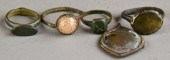 (5) Medieval Bronze Rings & Ap