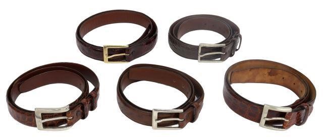 (5) MEN'S BELTS, CROCODILE,