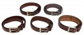 (5) MEN'S BELTS, CROCODILE, AL