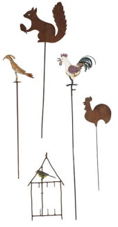 (5) METAL GARDEN FIGURES, LAWN