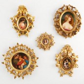 5 MINIATURE PORCELAIN PLAQUES