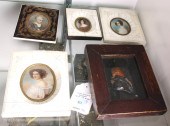 5 MINIATURES: WAX PORTRAIT OF