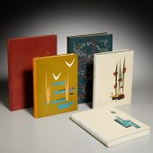(5) MODERNIST DECORATIVE LEATH