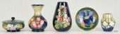 5 MOORCROFT POTTERY ITEMS, INC