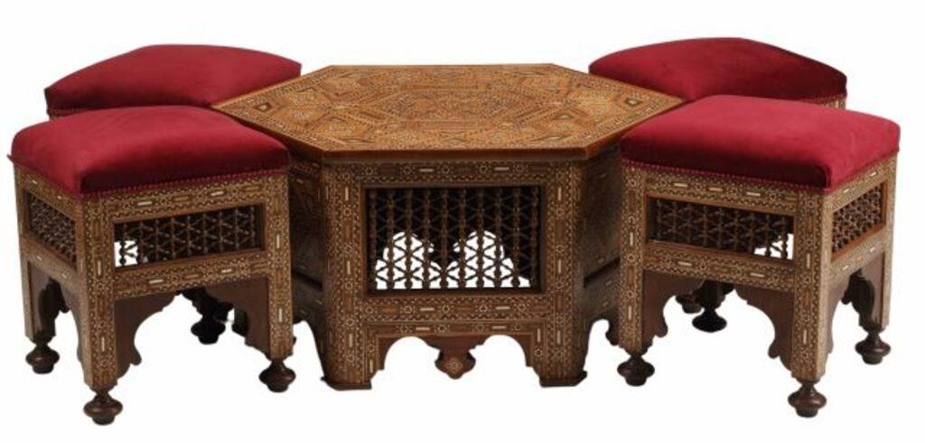(5) MOORISH STYLE INLAID TABLE &