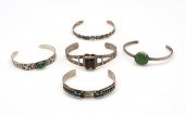 5 NATIVE AMERICAN SILVER BANGL