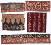 5 OLD CEREMONIAL HANGINGS "TIR
