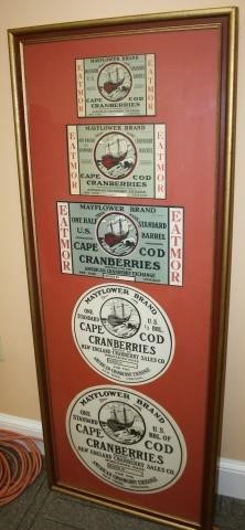 5 OLD CRANBERRY LABELS FROM