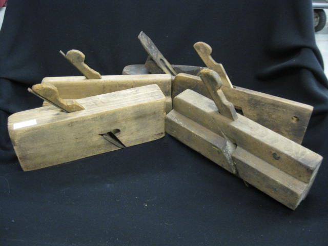 5 Old Wooden Carpenter Planes