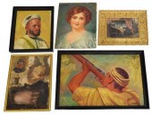 (5) ORIGINAL PAINTINGS, PORTRA