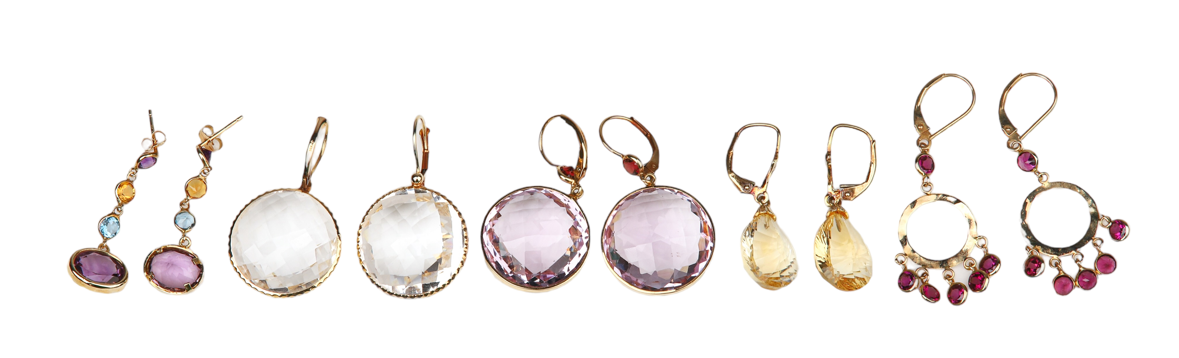 (5) Pairs 14K Yellow Gold