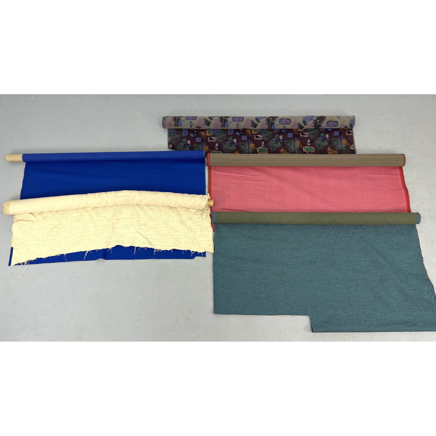 5 Partial Bolts of upholstery