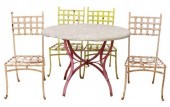 (5) PATIO IRON BISTRO MARBLE-T