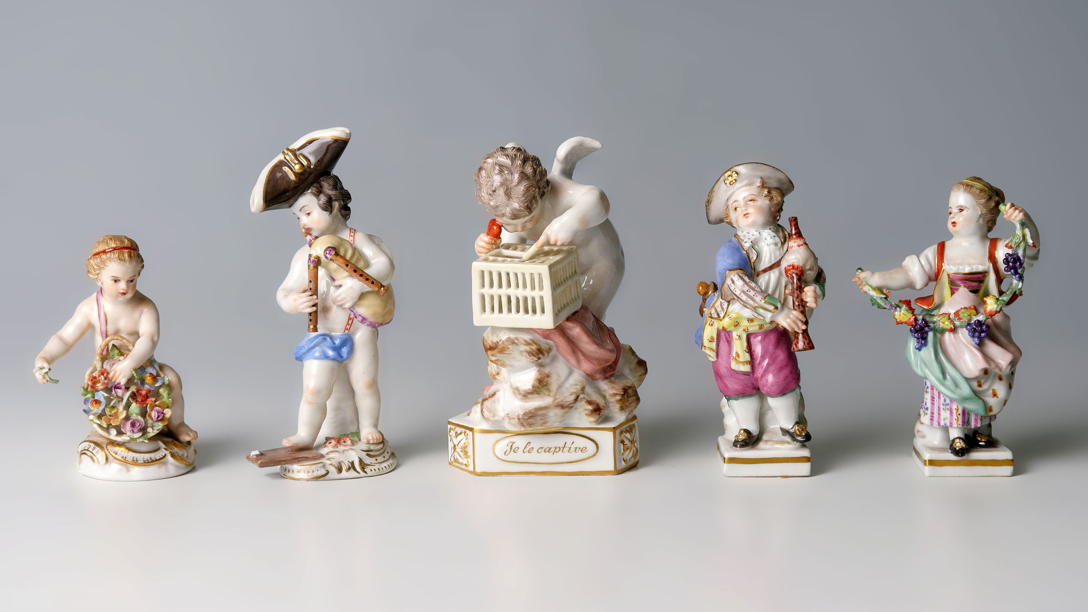 5 PC. 19TH C. MEISSEN PORCELAIN