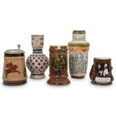 (5 PC) ANTIQUE CERAMIC STEINSD