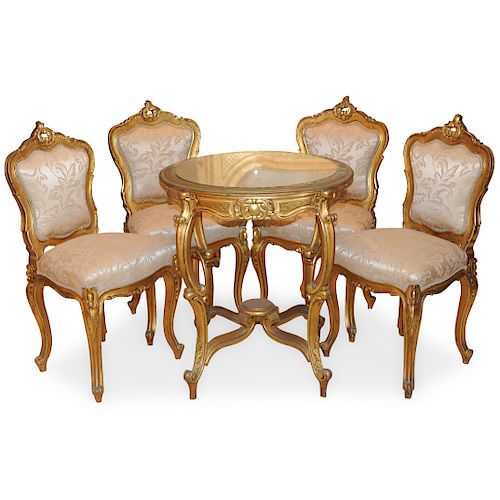 (5 PC) ANTIQUE FRENCH FURNITURE