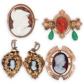 (5 PC) ANTIQUE GOLD FILLED CAM