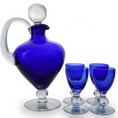 (5 PC) ART GLASS LIQUOR SETDES